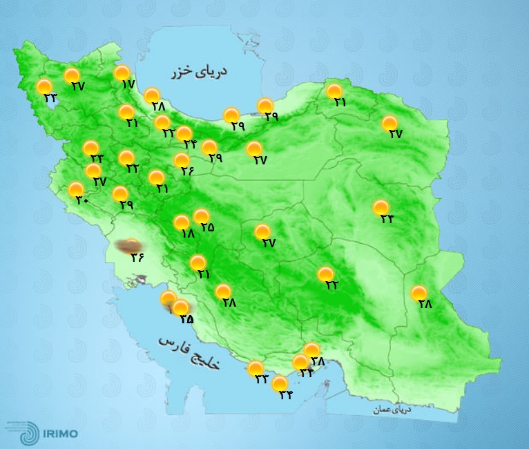 وضعیت آب و هوا، امروز ۷ شهریور ۱۴۰۱ / روند افزایش تدریجی دما تا پایان هفته/ خیزش گردوخاک و رگبار و رعدوبرق در استان&zwnj;های جنوبی/ تهران گرم&zwnj;تر می&zwnj;شود