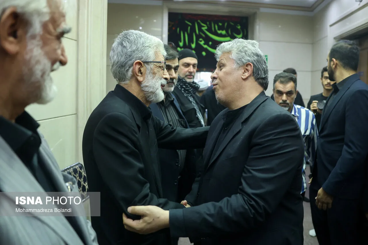 مهدی هاشمی در مراسم بزرگداشت دختر حدادعادل/ فرید حداد عادل و داماد حداد در کنار باقری کنی/ الهام و جنتی هم بودند+ تصاویر